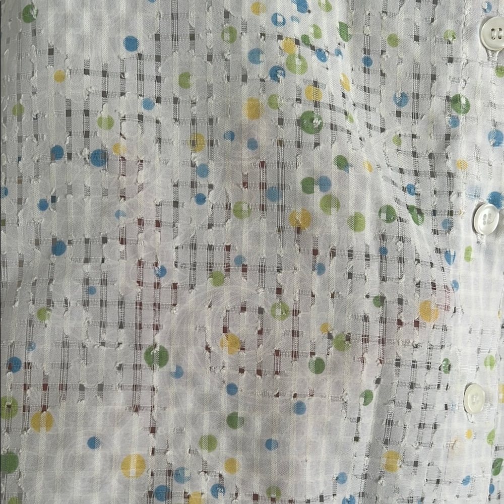 White Short Sleeve Button-Up Alfred Dunner Shirt - Picture 2 of 5
